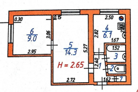2-к. квартира, 36,4 м², 1/5 эт.