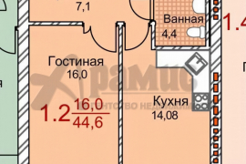 1-к. квартира, 44,6 м², 2/5 эт.